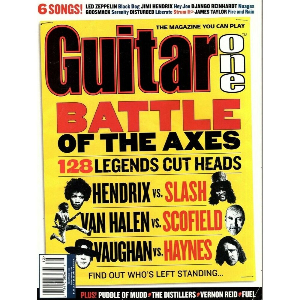 Guitar One Magazine December 2003 Battle of the Axes, Puddle of Mudd, Fuel